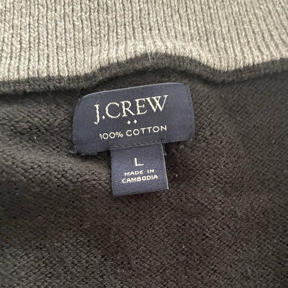 J. Crew Black and Gray Quarter-Zip Sweater - Szie Large - Picture 3 of 4